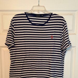 Polo by Ralph Lauren Blue and White Striped Tee